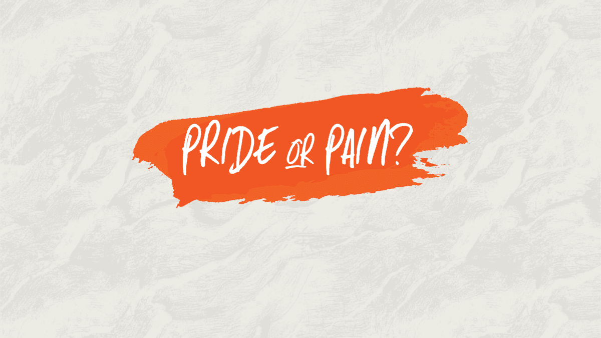 Textured background with a large title that reads 'Pride or Pain?'